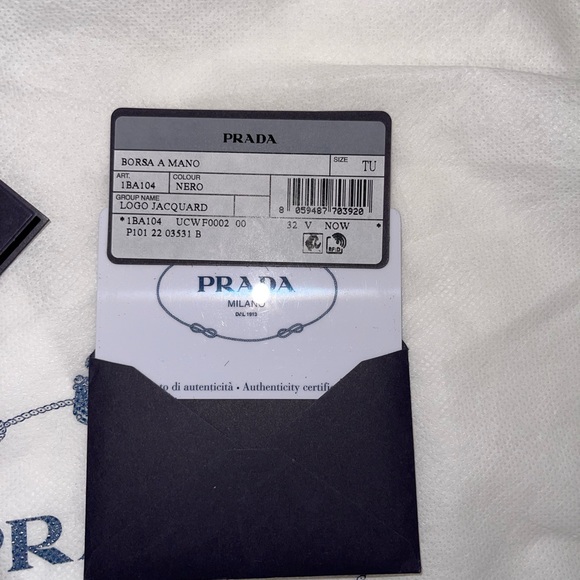 Prada Logo Jacquard Black Canvas Satchel - Authentic - Picture 10 of 15